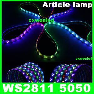 WS2811 IC 5050デジタルRGBストリップライト、90LED IP67チューブ防水とIP20の非防水夢のマジックカラー12V LEDストリップ、90LED / M