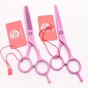 Z1013 5.5" Japan Purple Dragon High Quality Pink Professional Human Hair Scissors Barbers' Scissors Cutting Thinning Shears Salon Style Tool