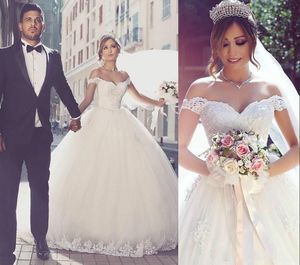 2017 Princess Wedding Dress Sexy Off The Shoulder Ball Gown Wedding Dress Lace Vestido De Novia Cheap Country Wedding Dresses Western Weddin