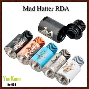 Vaporisateur bricolage Mad Hatter RDA Clone Atomiseur de goutte réinscriptible Pin de cuivre Peek Insulator Filetage mm Mech Mods Box Mod DHL Free