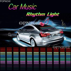 Popnow45x11cm Naklejka Samochodowa Aktywowany dźwięk Korektor Muzyka Rytm LED Light Glow Flash Panel Multi Color Light Miga Lampa