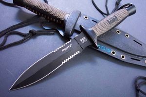 Wholesale survival knife saw resale online - Hot Low price SOG D25 hunting knife half Saw Blade Fixed Blade Outdoor Tactical Survival Knife Outdoor gear with ABS sheath