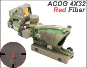 actical Trijicon ACOG X32 Real Fiber Source Red Illuminated Rifle Scope with RMR Micro Red Dot Sight Multicam