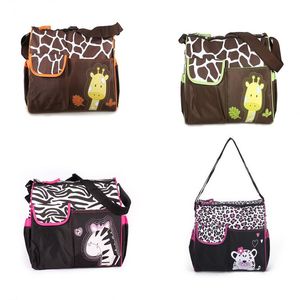Hayvan bebek bezi çantası mumya bezi çantaları Zebra zürafa fonksiyonlu moda anne bebek Omuz Çantaları C3101