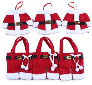 Fantasia Santa Xmas enfeites de mesa de Santa Prataria Titulares Bolsos Jantar Decor decorações de natal venda por atacado CT041