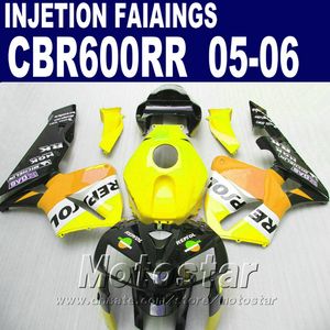 Yellow fairing parts! Injection Molding for HONDA CBR 600 RR fairing 2005 2006 cbr600rr 05 06 cbr 600rr custom fairing XF4A