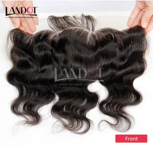 Grad 8a Malaysian Lace Frontal Closure Body Wavy Wavy Storlek 13x4 Full Lace Frontal 100% Obehandlat Virgin Human Hair Stänger Naturlig Svart