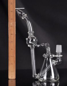 Cyclone Helix Glass Bong inebriante doppio riciclo riciclo narghilè bobber tubo di acqua Concentrato per il concentrato in vetro molto robusto 14,4 mm Giunto maschile