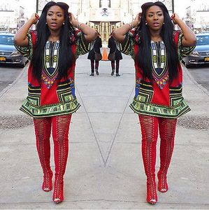 Kleider Großhandel2015 Mode Frauen traditionelle afrikanische Print Dashiki Kleider Kurzarm Partykleid