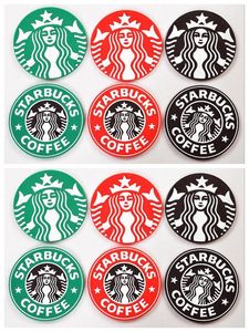 Freie Grüne Logos großhandel-Freies DHL Tischdekoration Starbucks Logo Mermaid Silikon Untersetzer rund PLATEMAT Becher Kaffeetasse Matten Auflage schwarz rot grün