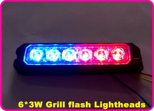 Wysokiej jakości jasny światła ostrzegawczego grilla samochodowego LED, każda dioda LED 3W, LED Light Light, LED Strobe Lightheads, 22Flash, Wodoodporna, 2 sztuk / 1