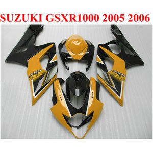 Anpassa motorcykeldelar till Suzuki 2005 2006 GSXR1000 Fairings 05 06 GSX-R1000 K5 K6 Svart Orange Fairing Kit QF18