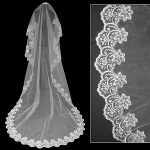 2015 New Arrival Gorgeous One Layer Cheap Lace Wedding Dress Veils Bridal Veils For Fashion Ladies