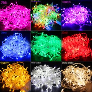 Weding Dekoracja LED Ślub Świetnie Ślub Światła 100 LED 10M Multicolor String Fairy Lights Boże Narodzenie Ślub Ogród Party Xmas