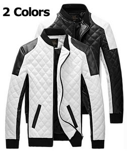 2015 Nova Primavera Moda Masculina Jaqueta Simples Hit Color PU Jaqueta de Couro Jaqueta Motocicleta Jaqueta Slim Men's Winter Casacos Homens Men's Outwear