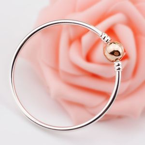 Dorapang 925 Sterling Silver Classic Armband \ Rose Gold Clear CZ Charm Bead Fit DIY Snö Armband Smycken Factory Partihandel