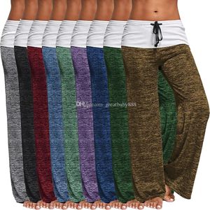 9 Colori Yoga Fitness Pantaloni Gamba Larga Pantaloni Donna Casual Flare Pantaloni Fashion Lady Pantaloni Larghi C3258