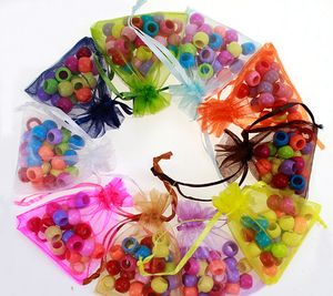 Colors 7*9cm mesh Organza Bags Jewelry Gift Pouch Wedding Party Xmas Gift candy drawstring bags package bags 240197