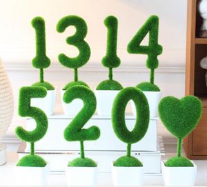 GrassLand artificial grass number LOVE letter display Decoration Relieve eye fatigue Fake grass furnishing articles DT002