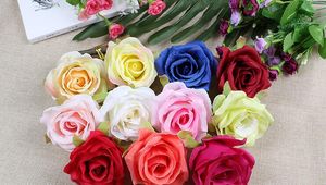 Silk flowers wholesale rose heads artificial flowers 4.3inch diameter fake flowers head high quality WF001