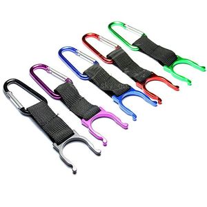 Fashion Creative Metal & Ribbon Locking Carabiner Clip Water Bottle Buckle Holder Camping Snap hook clip-on