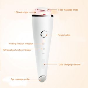 Ultrasonic ColdHot Vibração Spa Face Massager Eye Massager LED Photon Recarregável Beleza Cuidados com Pele Anti Linhas Remoção de Rugas