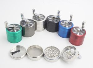 56mm 4layers Zicn alloy hand crank tobacco grinders metal grinders for herbs herbal grinders for tobacco free shiping