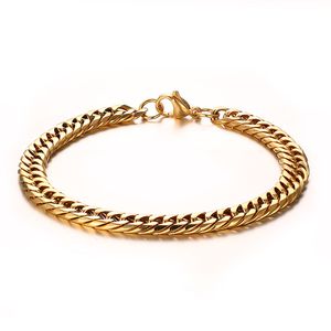 Brand New Fashion Gift High Qqality 18K Placcato oro liscio Curb Chain Bracciale in acciaio inossidabile Per donna Uomo Gioielli 8.66 '' Hotsale