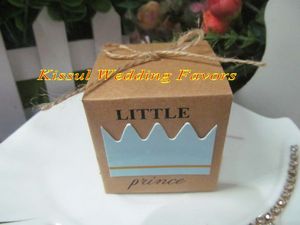100PCS LOT 2016 Baby Shower Favors of Little Prince Kraft Favor Boxes For baby birthday Party Gift box and baby Decoration candy2514