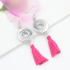 Darmowa Wysyłka Hurtownie DIY Snap Biżuteria Kolczyki 18mm Snap Tassel Kolczyki Trend DIY Biżuteria Wymienne Kolczyki