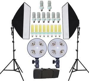 Freeshipping جديد التصوير الفوتوغرافي استوديو معدات الإضاءة softbox المستمر مجموعات صور ومزدوجة 4 حامل مصباح صور ستوديو الناشر