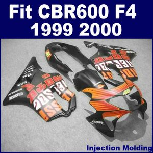 100% formsprutning för Honda Fullset Fairing Sets CBR 600 F4 1999 2000 Svart 99 00 CBR 600 F4 FAIRING PARTS 5VBH