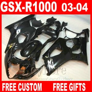 7 gifts bodykit for SUZUKI GSXR 1000 fairings 2003 2004 black K3 GSXR1000 03 04 fairing kit FVG9