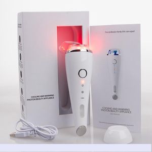 Ultrasonic Cold Vibration SPA Face Eye Massager LED Photon Recarregável Beleza Cuidados com a Pele Anti Linhas Rugas Portátil Uso Doméstico