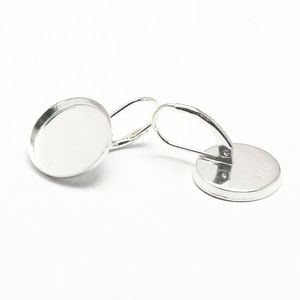 Vassoio per lunetta per orecchini in argento sterling Beadsnice 14 mm Vassoio per orecchini con lunetta spazi vuoti diametro interno 13 mm ID 27046