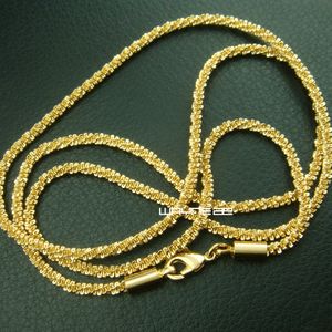 Элегантные ювелирные изделия 18K желтое золото заполненные ожерелье 45 см длина n269