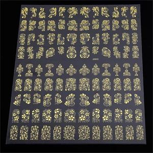 3D Nail Art Decorations Top Nail 108 Design Gold Foil Flowers Stickers For Nails 6 Color Metal Bronzing Decal 3D Nail Art Sticker Tips Decor
