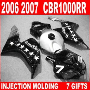 Idealne wróżki dla Honda CBR1000RR 2006 2007 Sevenstar Black Silver Fairing Kit CBR 1000RR 06 07 KYCR