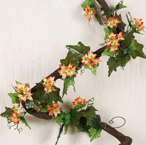 Wisteria Vine flower Rattan Flor Artificial Flor De Seda para a condição de ar-canal Decoração Guirlanda e Casa Ornamento HH09