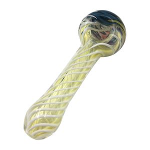 Colorful Spiral-Stripe Glass Spoon Hand Pipe for Smoking Pleasure - Unique Design
