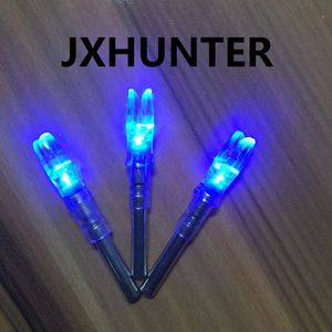 3PK Archery hunting compound bow carbon arrow tails lighted led light arrow nock for ID mm arrows blue color