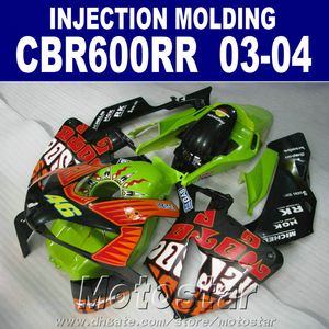 7 giftfree cappuccio verde nero per honda cbr 600rr carenatura 2003 2004 stampaggio ad iniezione 03 04 cbr600rr abs bodykit ocs5