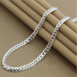 Wholesale-Fashion High quality brand new womens mens male female 925 Sterling silver Necklace Necklaces Pendant chain Link Pendants KX130