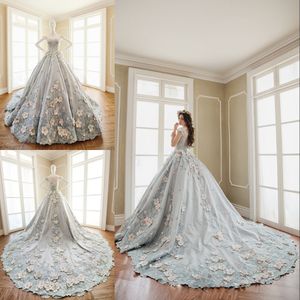 Luxury Embroidery Princess Wedding Dresses Glamorous Jewel-Neck Beaed Short Sleeves Wedding Gowns Elegant Handmade Flowers Wedding Dress