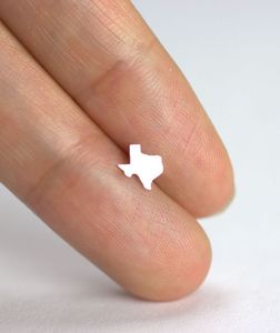 30pair tiny upline Texas Map Серьщики для стали нержавеющей стали Америка США.