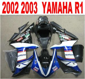 Kit carenatura popolare per stampaggio ad iniezione per carene YAMAHA YZF-R1 2002 2003 parti moto blu bianco nero YZF R1 02 03 set HS92