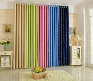 Summer StyleFashion Window Curtain Solid Finished products Blackout Curtains for Dining Room Kitchen Stars Navy Blue