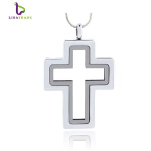 2016 Hot !! Silver Cross magnetic glass floating charm locket Zinc Alloy 40*30mm (chains included for free)LSFL015-1