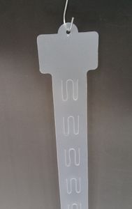 L610mm plastica trasparente PP vendita al dettaglio appeso striscia di clip 12pcs ganci / pc prodotti etichetta prezzo display nel supermercato negozio 250 pz