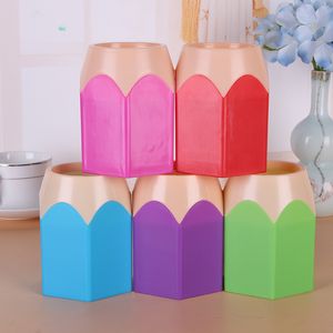 Cute POP Creative Pen Holder Vase Color Pencil Box Makeup Brush Stationery Desk Set Tidy Design Container Gift Storage Supplies